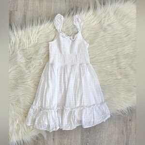 Janie And Jack Girls White Ruffled Sundress Smocked Sz 10